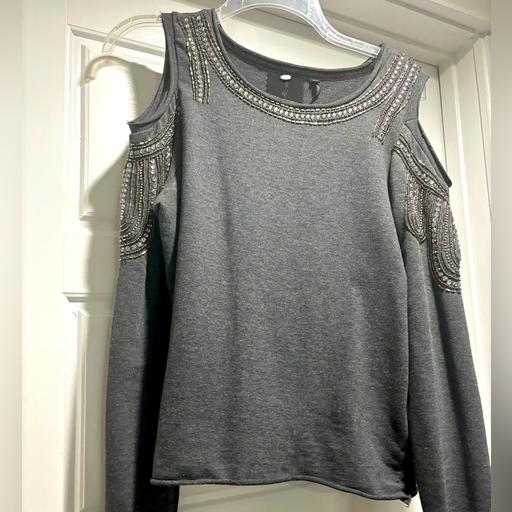 Buffalo Women’s sweater Size M with diamond accents and shoulder cutout